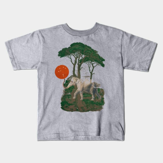 Savana Sunrise Kids T-Shirt by paulabelleflores